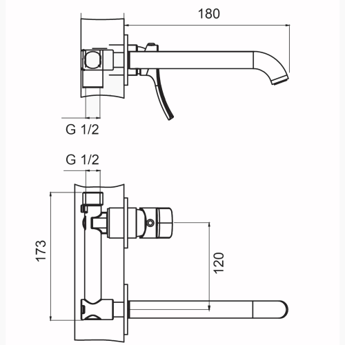 Μπαταρία Εντοιχισμού Νιπτήρας Ορειχάλκινο Valero VM-1803 Art Gray