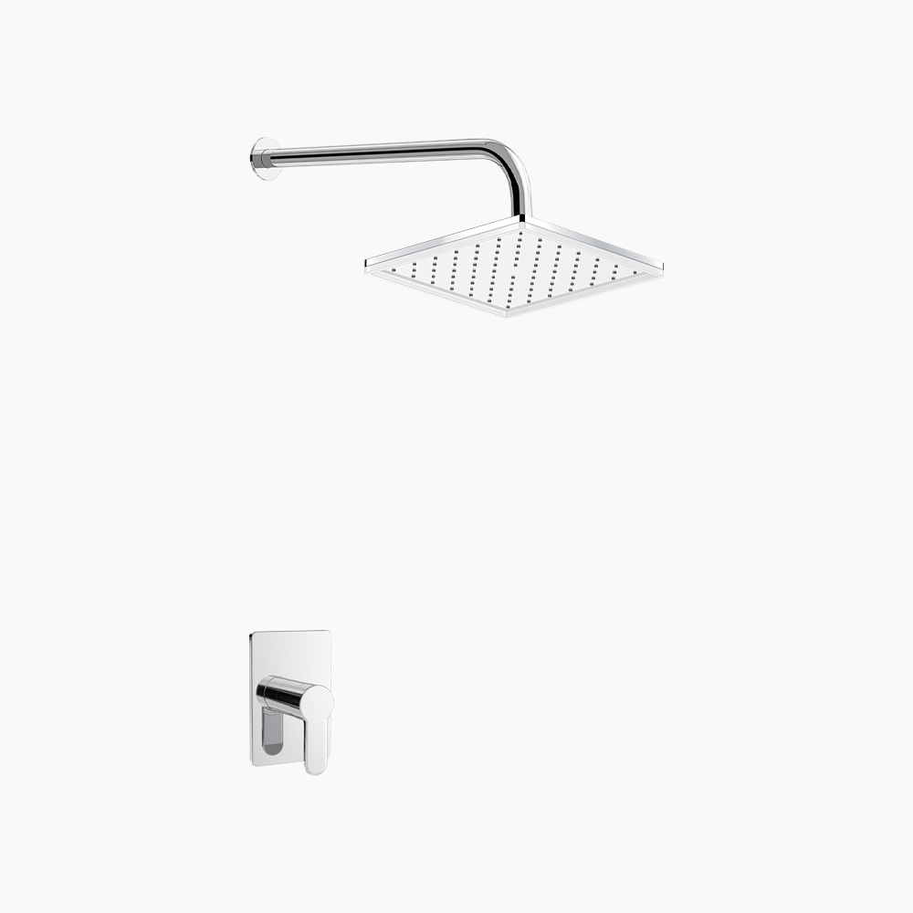 Σετ Εντοιχισμού Τετράγωνη Μονής Ροής Ορειχάλκινο DM-2659 Χρώμιο