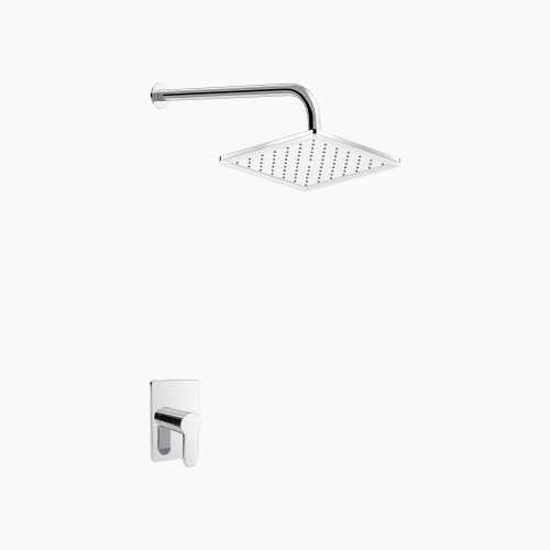 Σετ Εντοιχισμού Τετράγωνη Μονής Ροής Ορειχάλκινο DM-2659 Χρώμιο