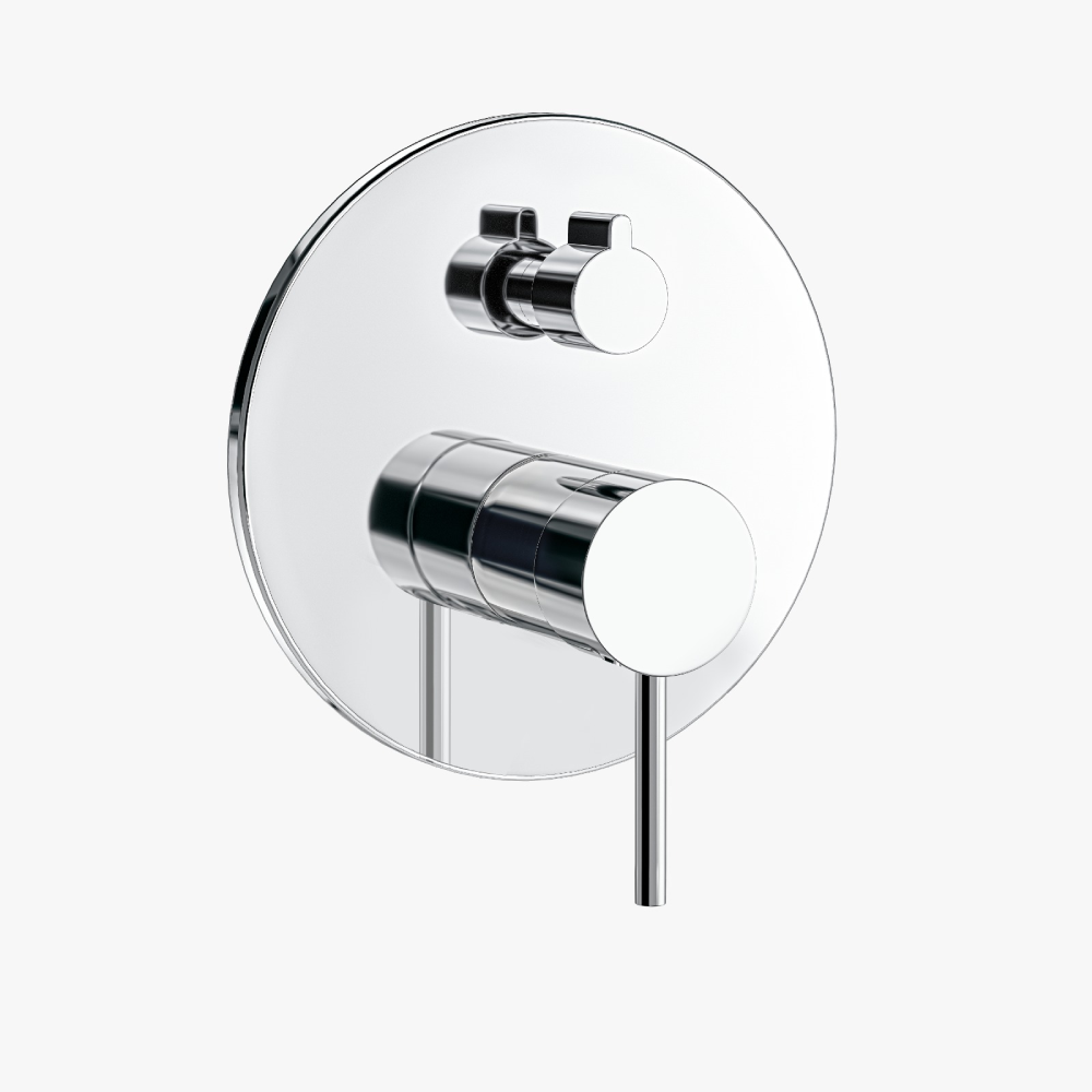 Μπαταρία Εντοιχισμού Στρόγγυλη Τριπλής Ροής με Διανομέα Ορειχάλκινο DM-6239 Χρώμιο Armax