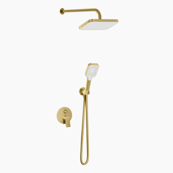 Σετ Εντοιχισμού Μπαταρία Διπλής Ροής Ορειχάλκινο Valero VS-4138 Brushed Gold