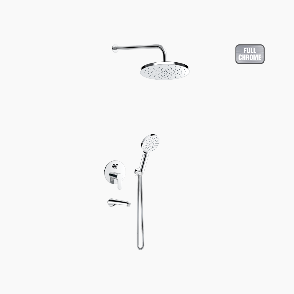 Σετ Εντοιχισμού Στρόγγυλη Τριπλής Ροής με Διανομέα Ορειχάλκινο DM-2769 Χρώμιο