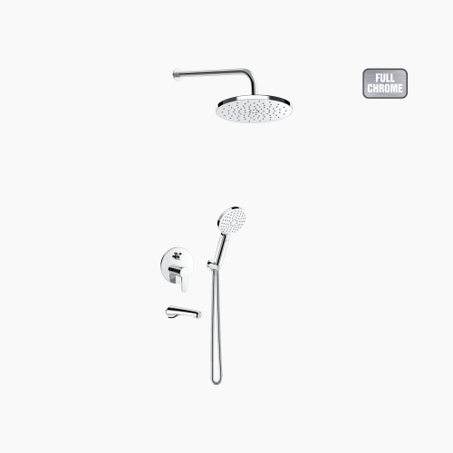 Σετ Εντοιχισμού Στρόγγυλη Τριπλής Ροής με Διανομέα Ορειχάλκινο DM-2769 Χρώμιο