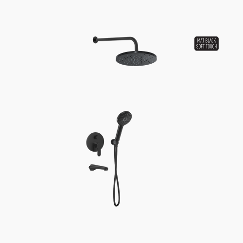 Σετ Εντοιχισμού Στρόγγυλη Τριπλής Ροής με Διανομέα Ορειχάλκινο DM-2773 Μαύρο