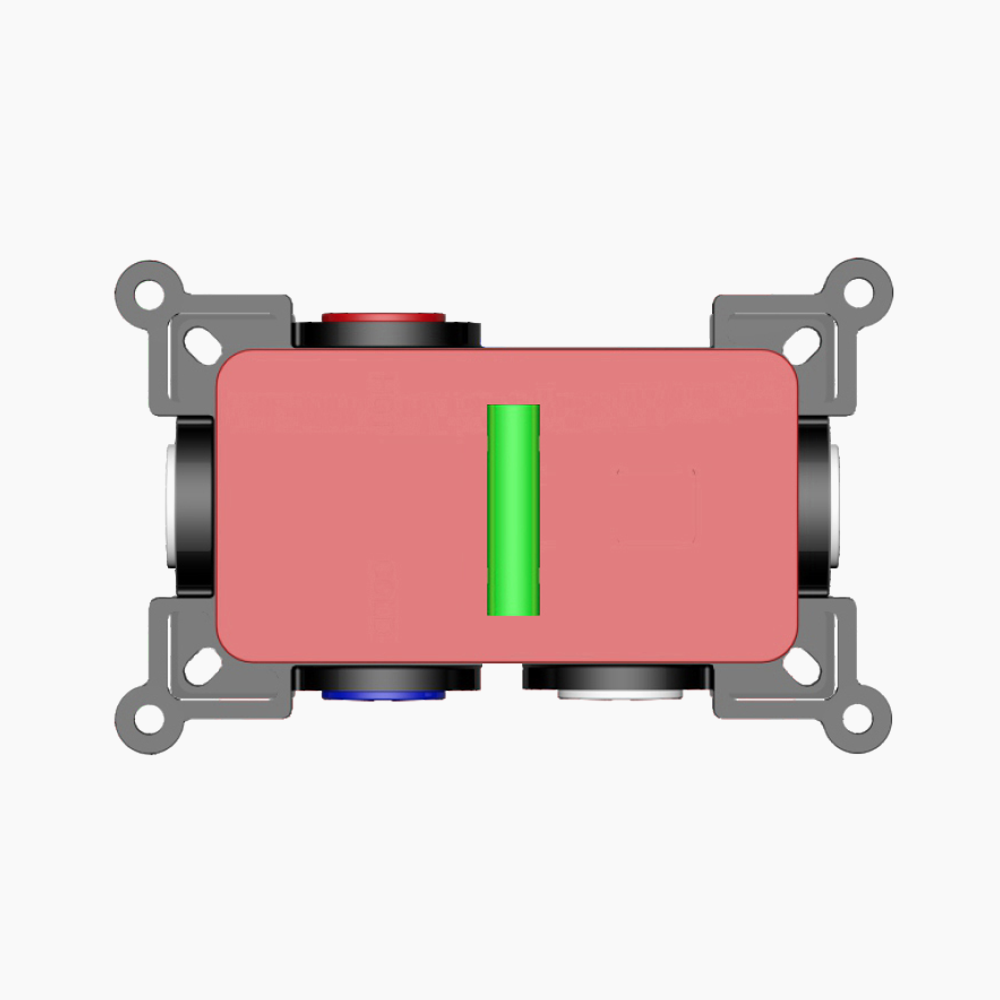 Μπαταρία Εντοιχισμού Τετράγωνη Τριπλής Ροής με Διανομέα Ορειχάλκινο DM-2879 Μαύρο