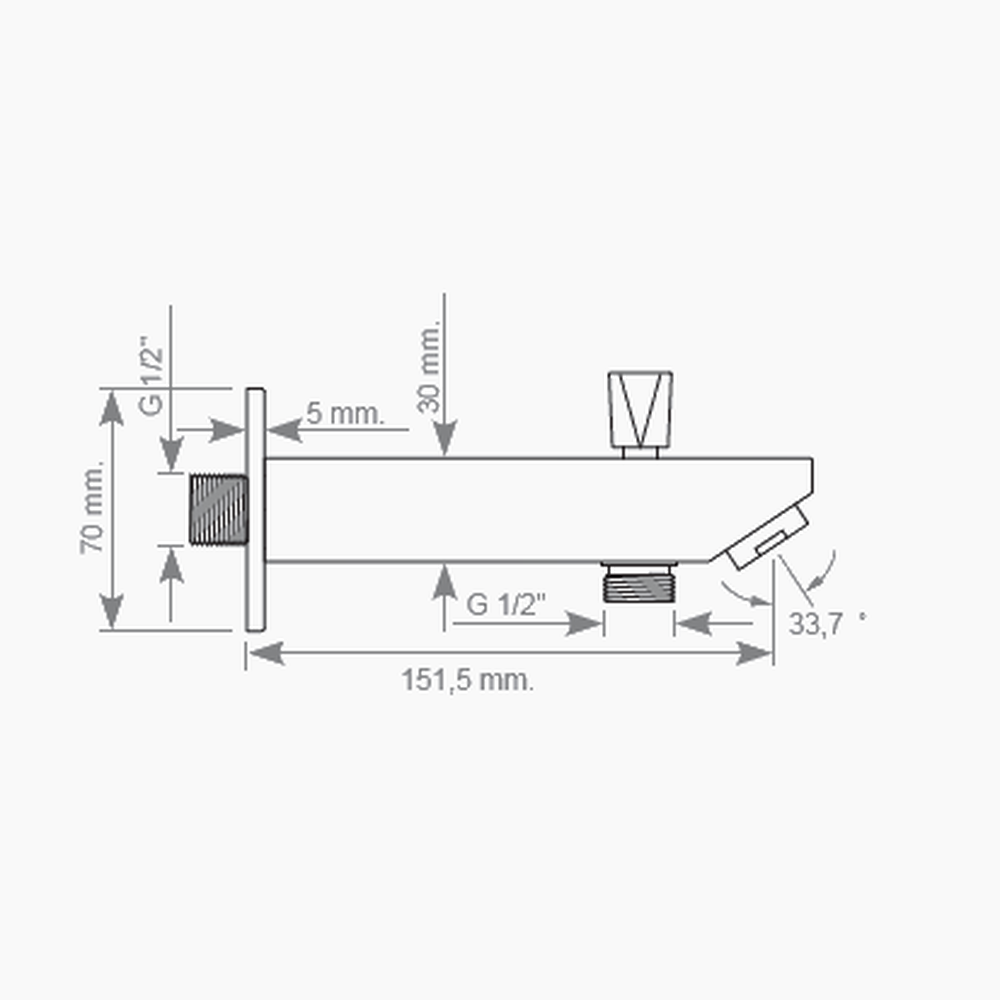 Ρουξούνι Εντοιχισμού Τετράγωνο με Διανομέα Ορειχάλκινο DM-2210 Χρυσό