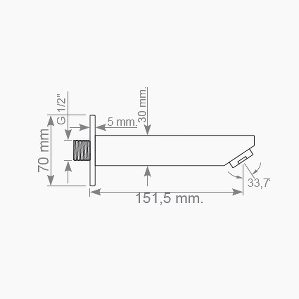 Ρουξούνι Εντοιχισμού Τετράγωνο Ορειχάλκινο DM-2212 Μαύρο