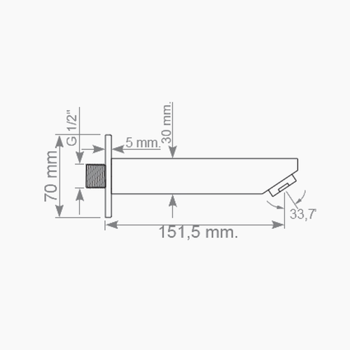 Ρουξούνι Εντοιχισμού Τετράγωνο Ορειχάλκινο DM-2177 Χρώμιο