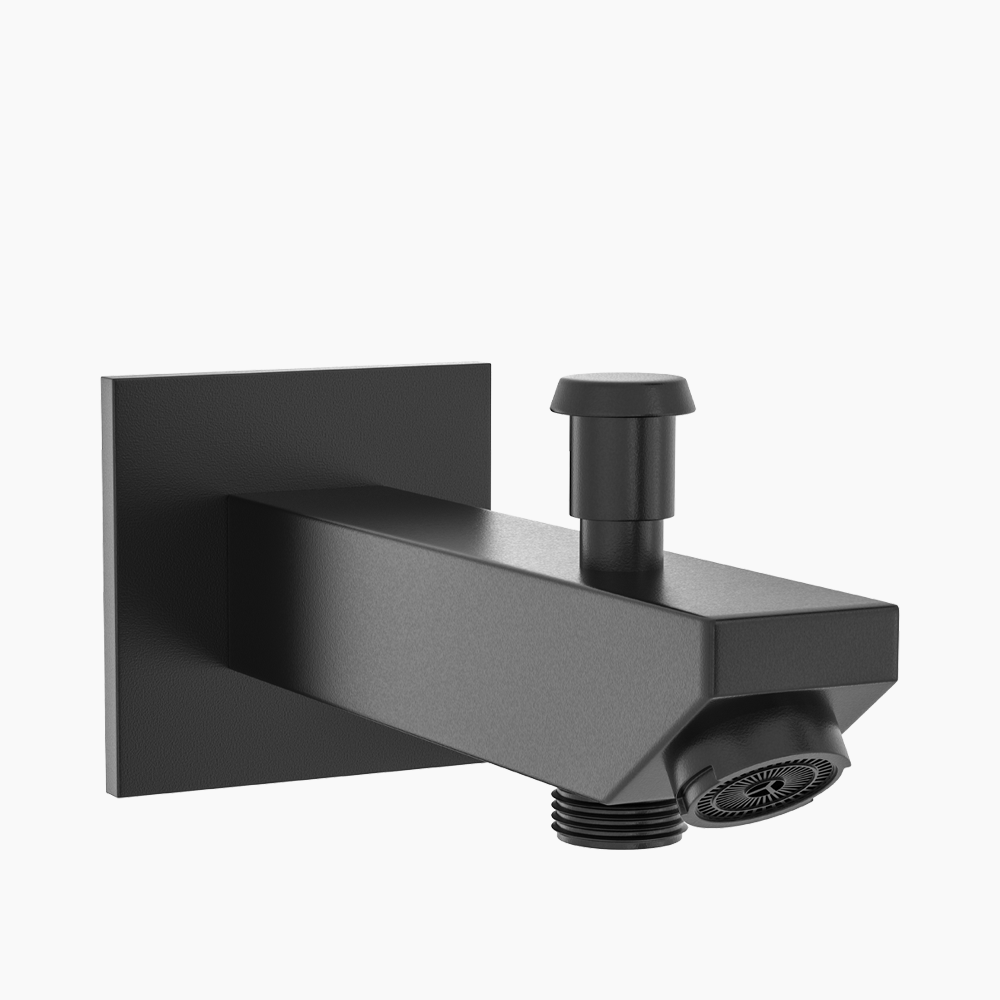 Σετ Εντοιχισμού Τετράγωνη Διπλής Ροής με Διανομέα Ορειχάλκινο DM-2745 Μαύρο