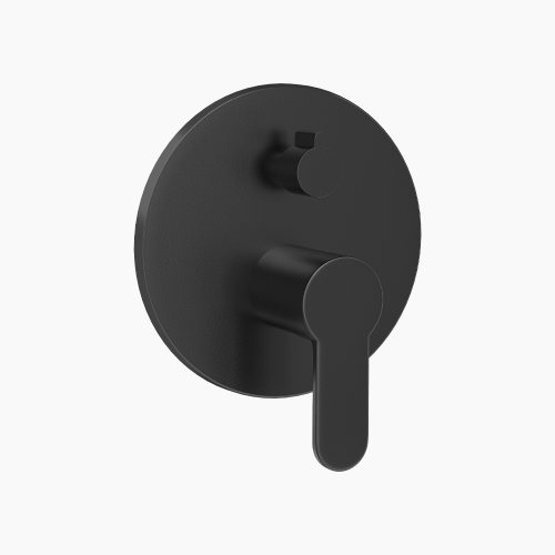 Σετ Εντοιχισμού Στρόγγυλη Διπλής Ροής με Διανομέα Ορειχάλκινο DM-2715 Μαύρο