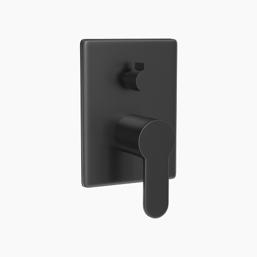 Σετ Εντοιχισμού Τετράγωνη Διπλής Ροής με Διανομέα Ορειχάλκινο DM-2720 Μαύρο