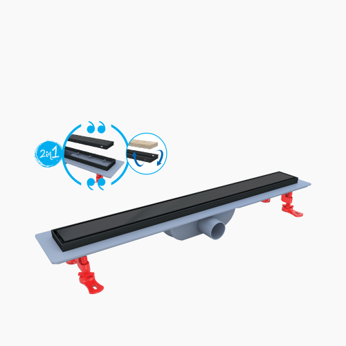 Κανάλι Ντουζιέρας Duscheline Γραμμικό Oscar Vision 80 cm  DU-166380  Μαύρο