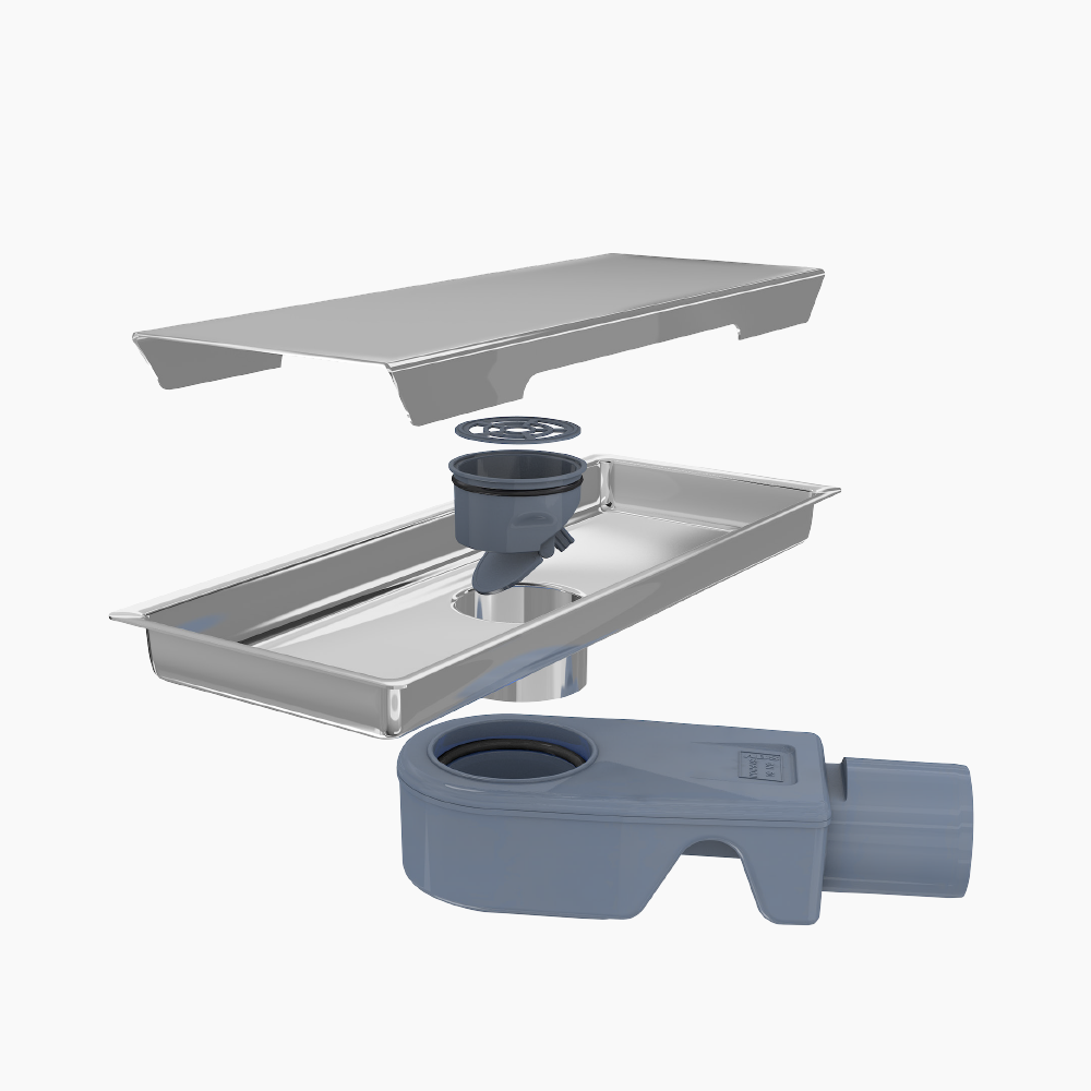 Κανάλι Ντουζιέρας Duscheline Γραμμικό Neo-S Vision 12x30 cm Φ40 DU-250140 Inox