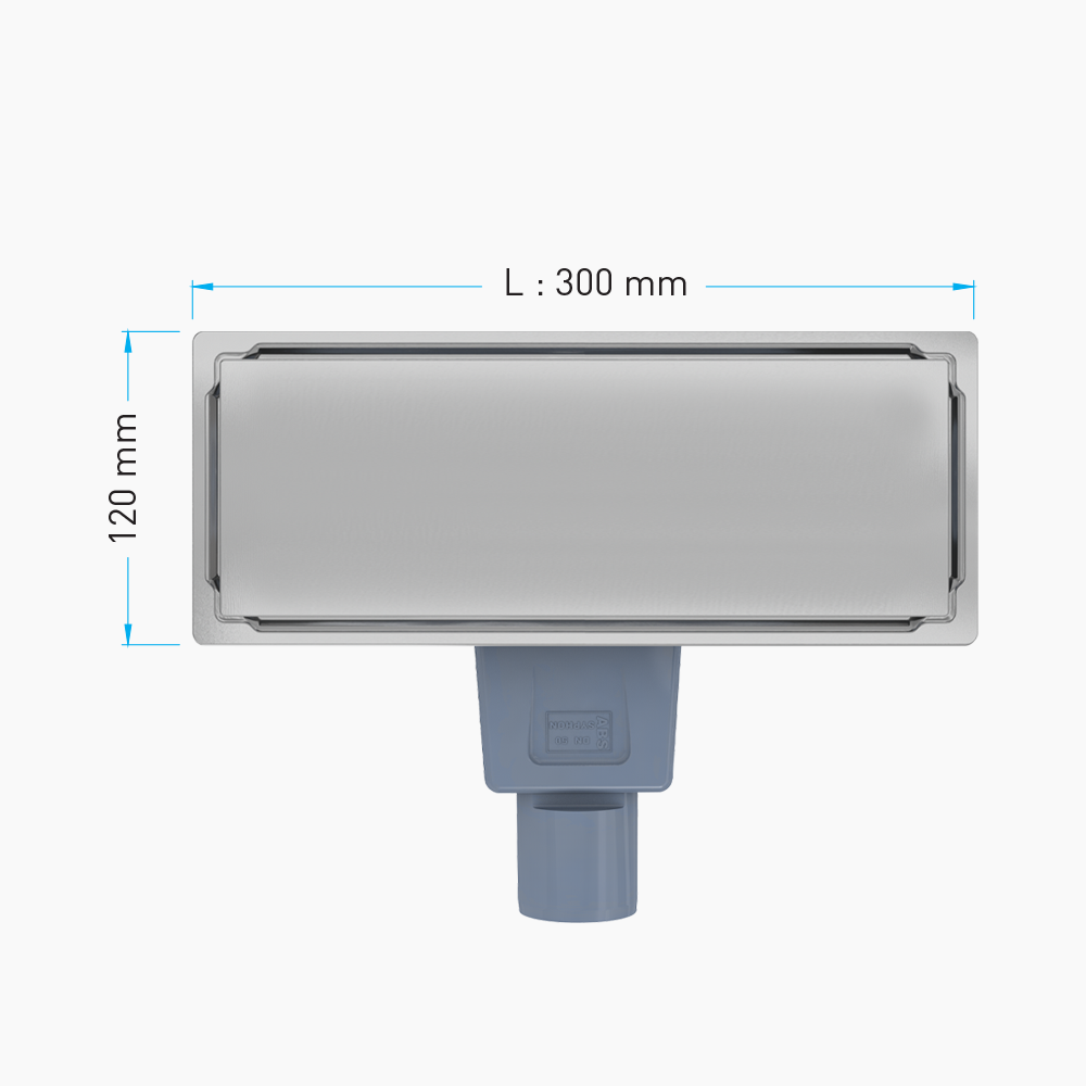 Κανάλι Ντουζιέρας Duscheline Γραμμικό Neo-S Vision 12x30 cm Φ40 DU-250140 Inox