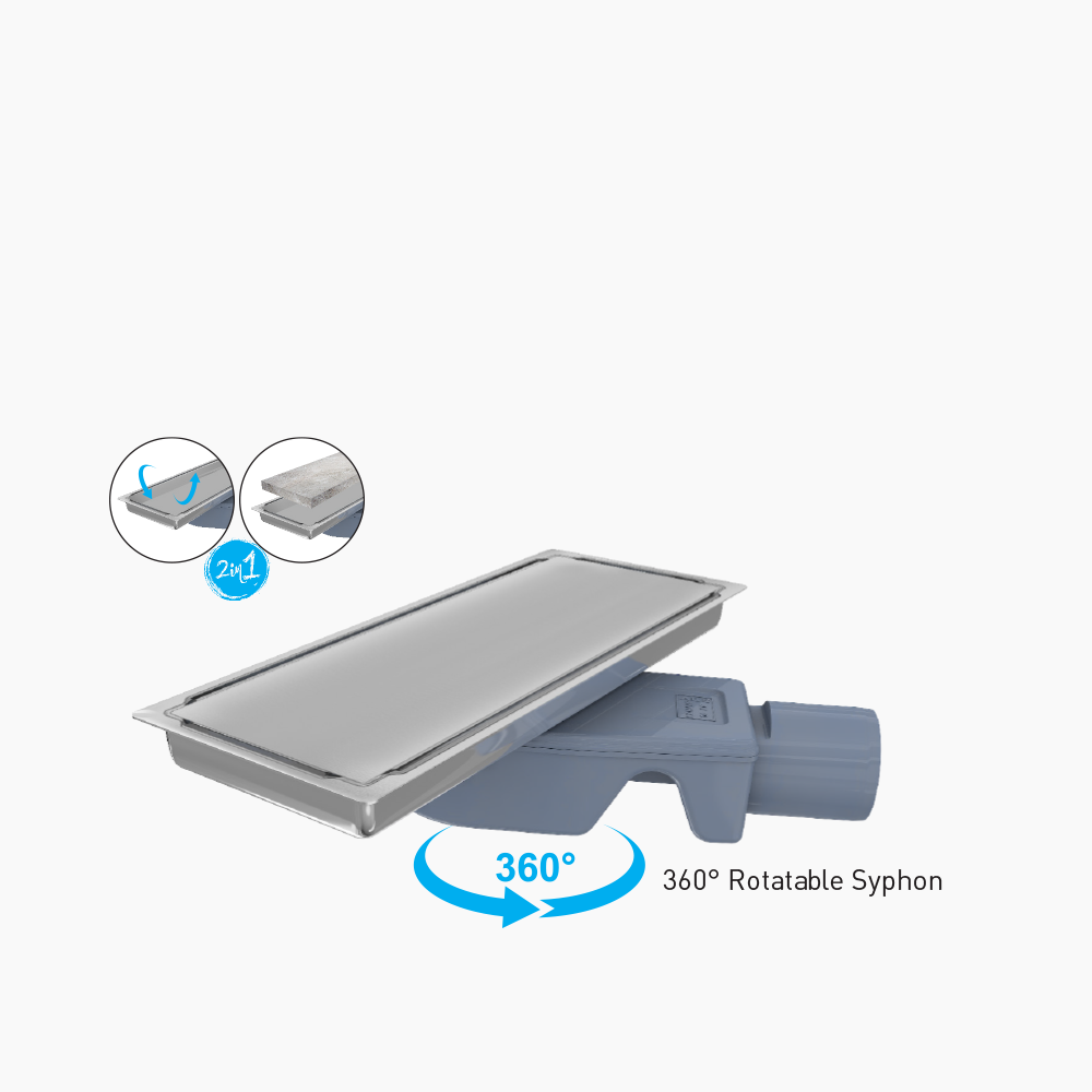 Κανάλι Ντουζιέρας Duscheline Γραμμικό Neo-S Vision 12x30 cm Φ40 DU-250140 Inox