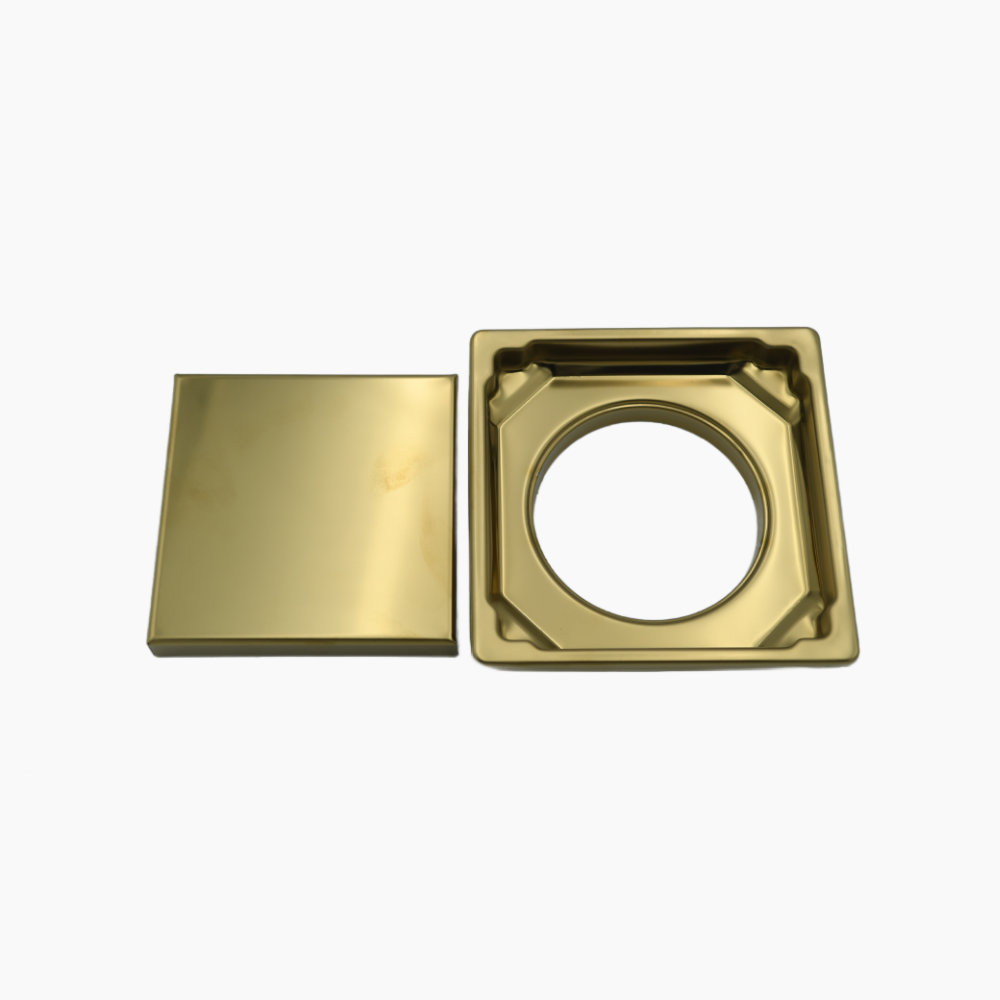 Κανάλι Ντουζιέρας Duscheline Τετράγωνο Santo 15x15 mm με έξοδο Φ 100mm  DU-699100  Χρυσό