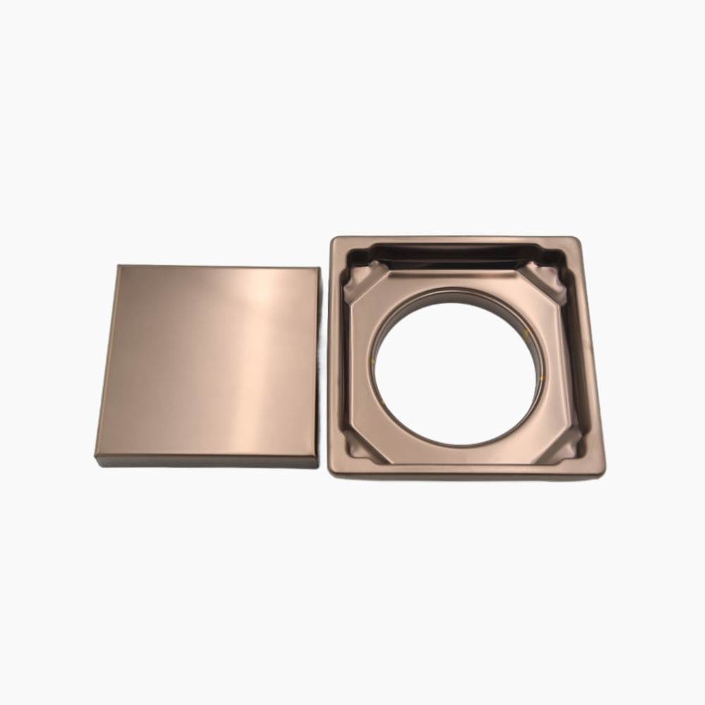 Κανάλι Ντουζιέρας Duscheline Τετράγωνο Santo 15x15 mm με έξοδο Φ 100mm  DU-700100  Μπρονζέ