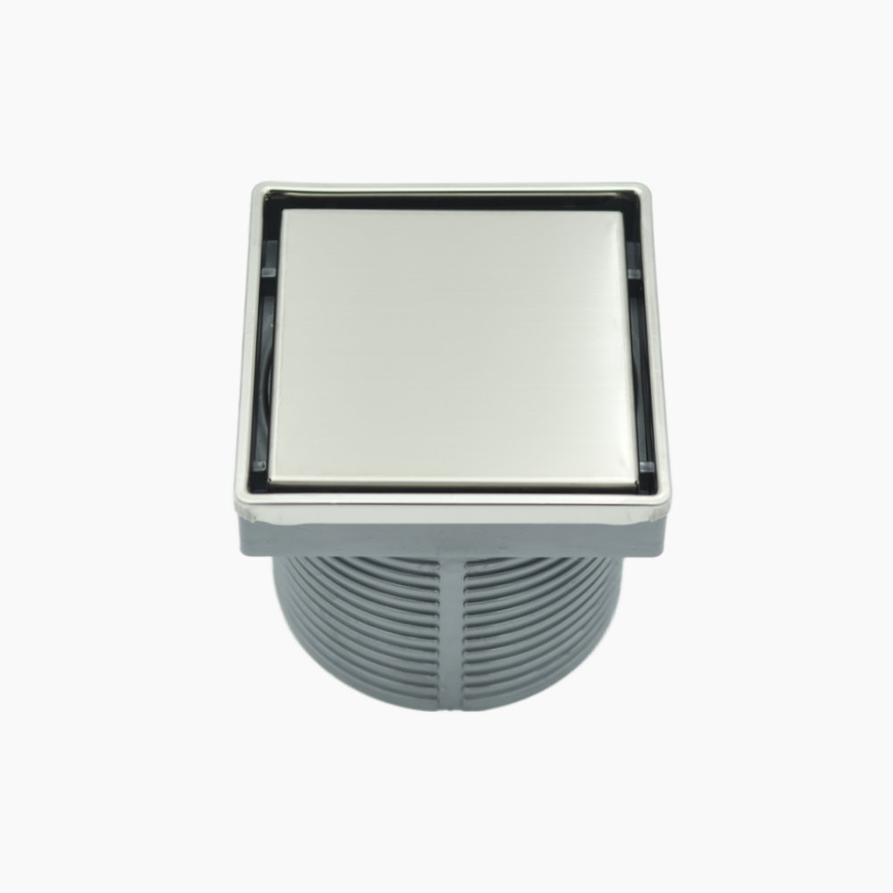 Κανάλι Ντουζιέρας Duscheline Τετράγωνο Milos 10x10 mm με έξοδο Φ 100mm  351210 Ιnox