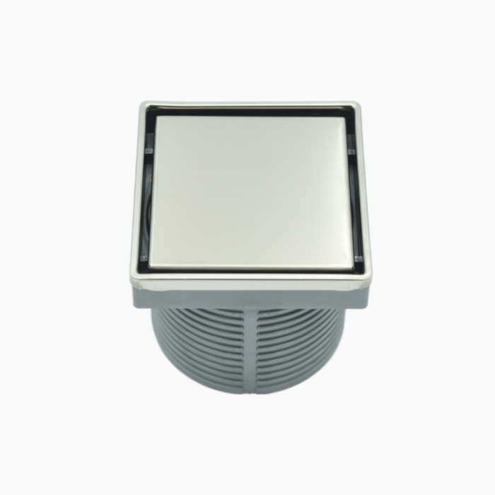 Κανάλι Ντουζιέρας Duscheline Τετράγωνο Milos 10x10 mm με έξοδο Φ 100mm  351210 Ιnox