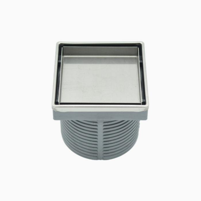 Κανάλι Ντουζιέρας Duscheline Τετράγωνο Milos 10x10 mm με έξοδο Φ 100mm  351210 Ιnox