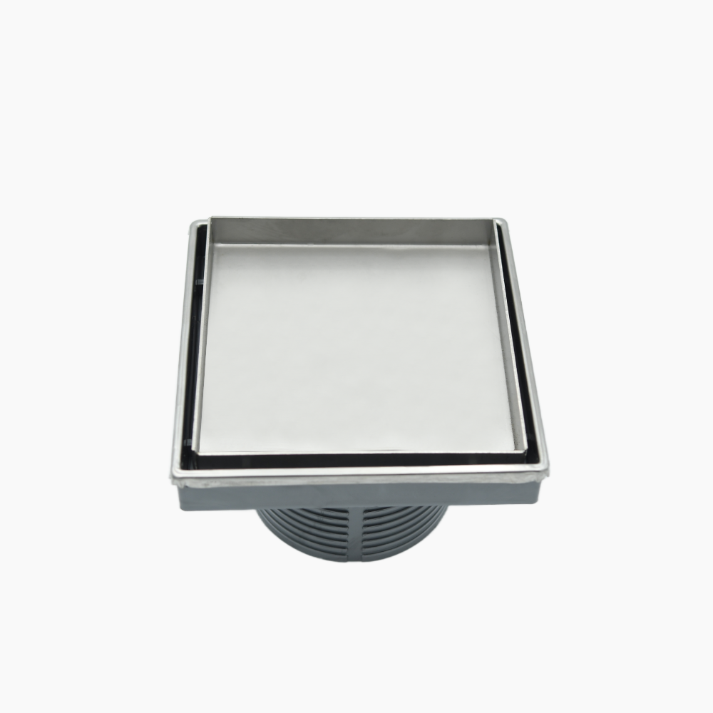 Κανάλι Ντουζιέρας Duscheline Τετράγωνο Milos 15x15 mm με έξοδο Φ 100mm  351215 Ιnox