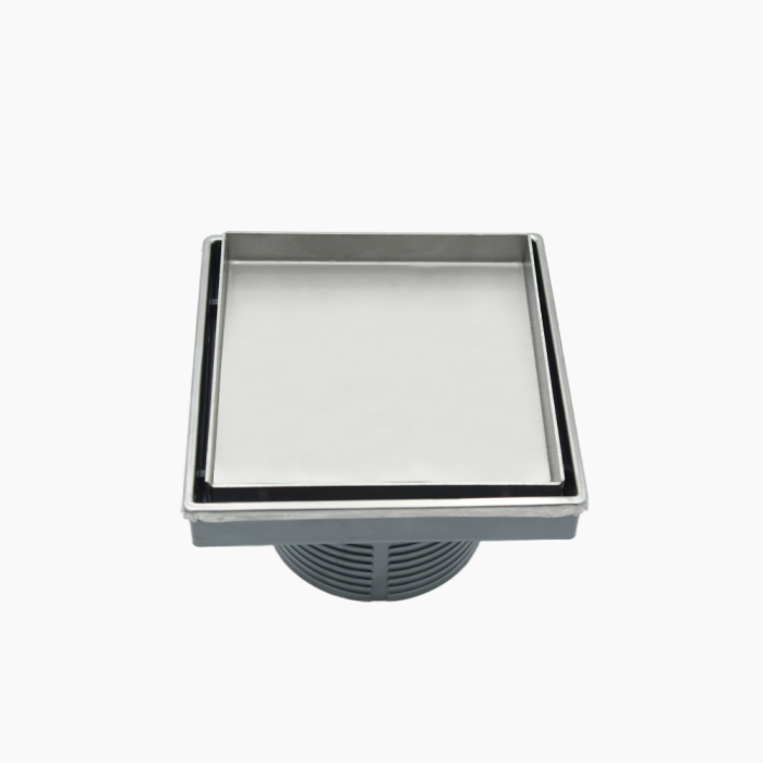 Κανάλι Ντουζιέρας Duscheline Τετράγωνο Milos 15x15 mm με έξοδο Φ 100mm  351215 Ιnox