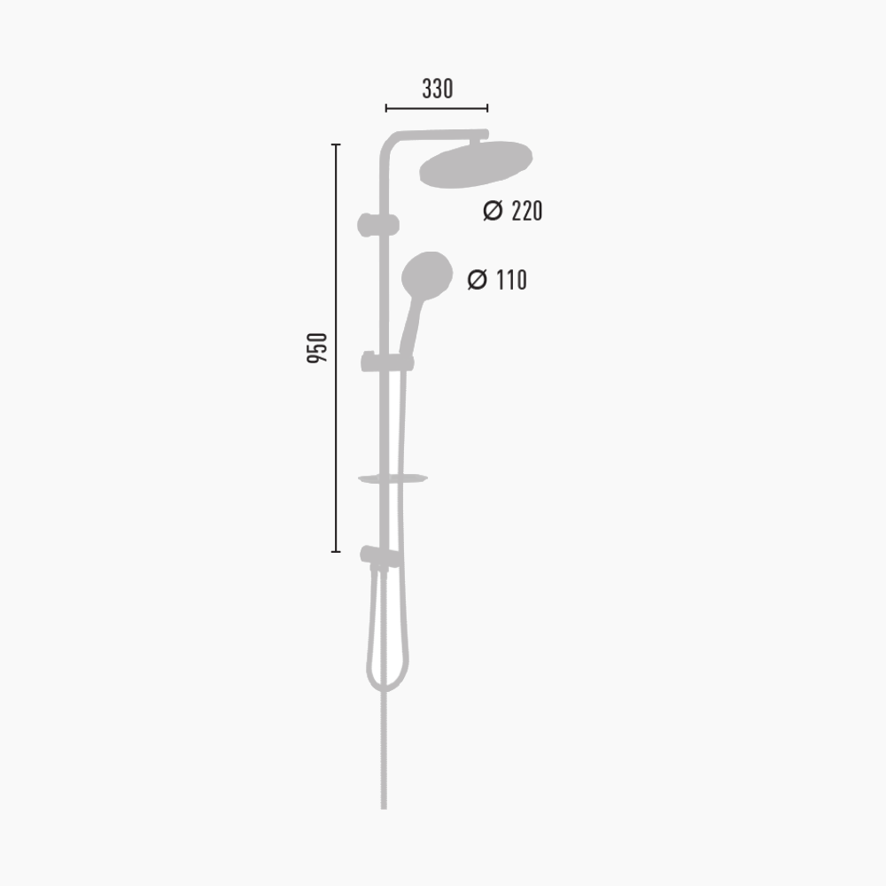 Στήλη Ντους Στρογγυλή ''Παταριού'' Dusho Chrome DM-7056 Χρώμιο