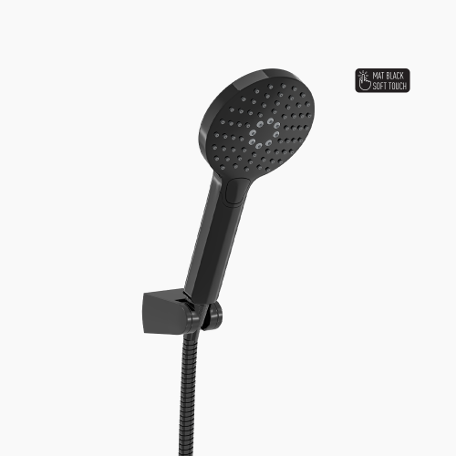 Τηλέφωνο Ντούζ με Σπιράλ Στρόγγυλη Icon Mat Black DM-4277 Ματ Μαύρο