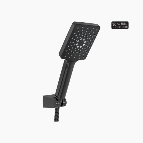 Τηλέφωνο Ντούζ με Σπιράλ Τετράγωνη Pera Mat Black DM-4286 Ματ Μαύρο