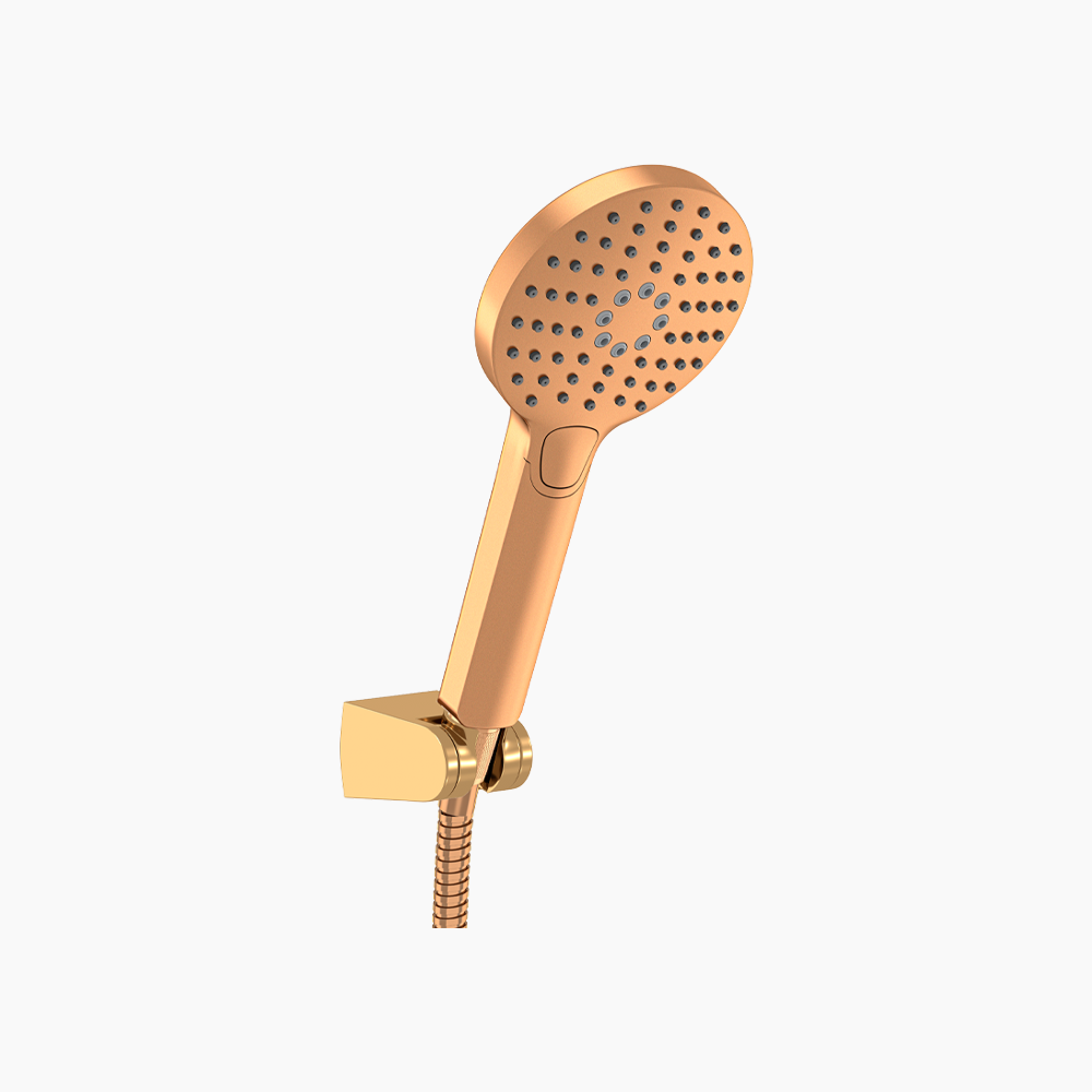 Τηλέφωνο Ντούζ με Σπιράλ Στρόγγυλη Icon Mat Gold DM-4287 Ματ Χρυσό