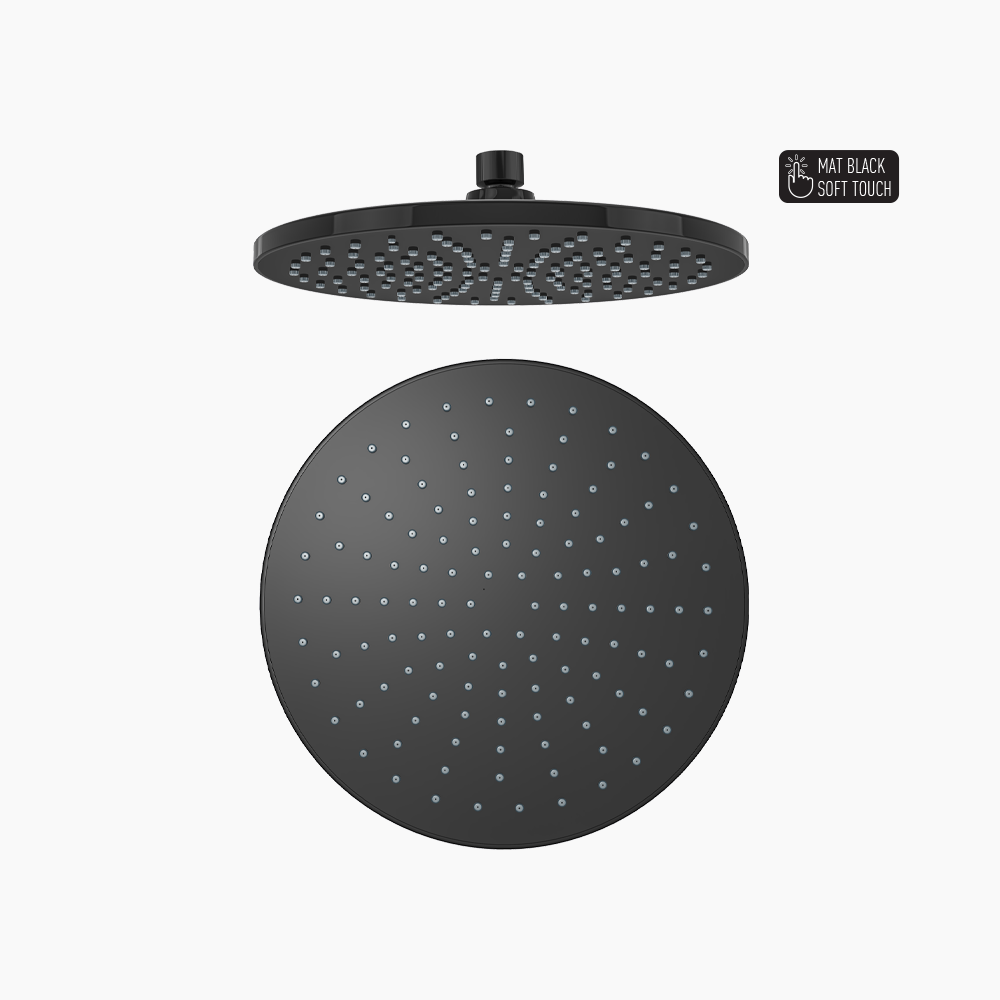 Κώδωνας Ντους Στρόγγυλη Φ 250 mm Icon Mat Black DM-4704 Ματ Μαύρο