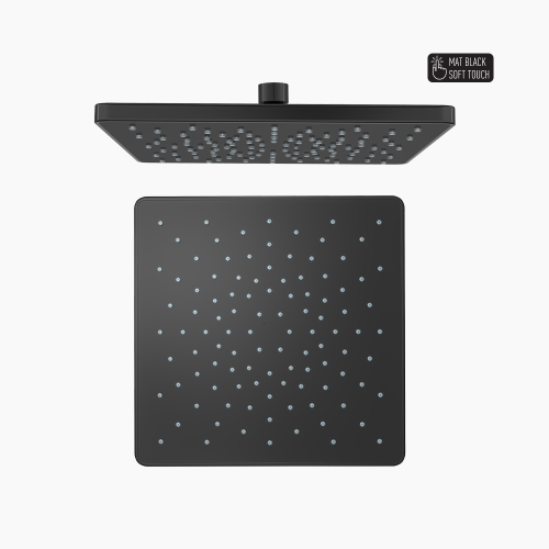 Κώδωνας Ντους Τετράγωνη 250x250 mm  Pera Mat Black DM-4754 Ματ Μαύρο