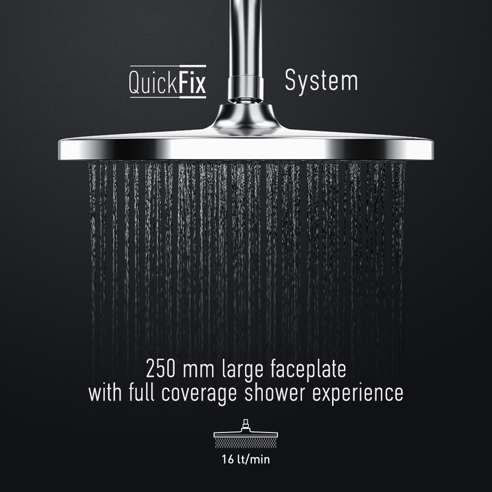 Κώδωνας Ντους Στρόγγυλη Φ 250 mm Icon White DM-4701  Λευκή