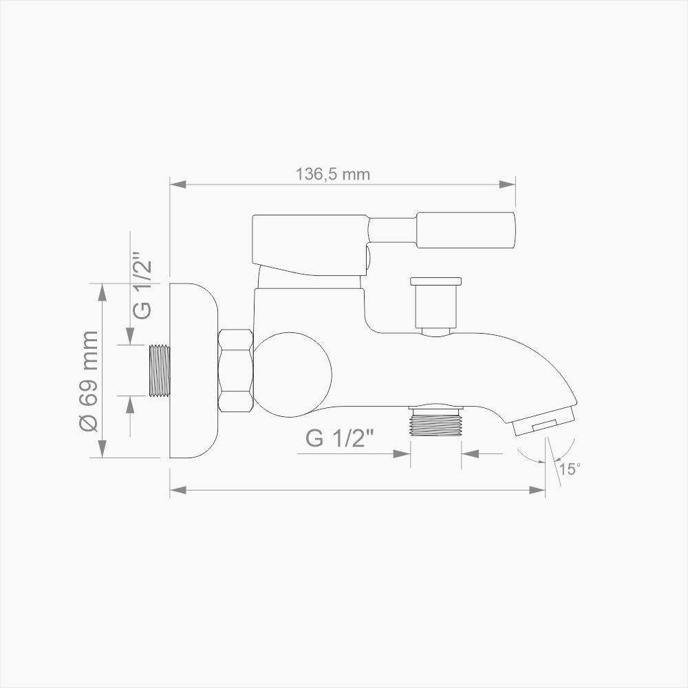 Μπαταρία Λουτρού Ορειχάλκινη Forte  M 1101-CHR Χρώμιο