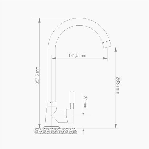 Μπαταρία Κουζίνας Ορειχάλκινη Forte  M 1104-CHR Χρώμιο
