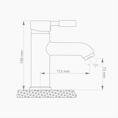 Μπαταρία Νιπτήρα Ορειχάλκινη Forte  M 1112-CHR Χρώμιο