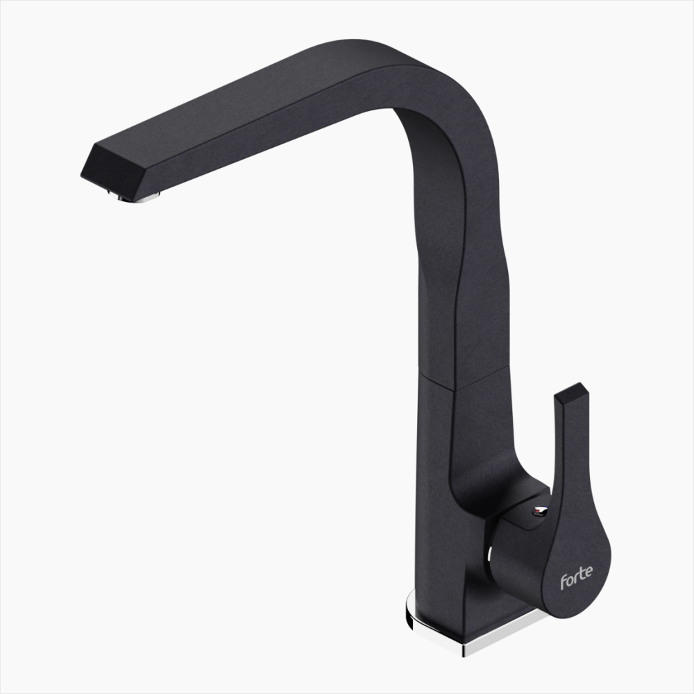 Μπαταρία Κουζίνας Ορειχάλκινη Forte  M 1504-BLC Ματ Μαύρο