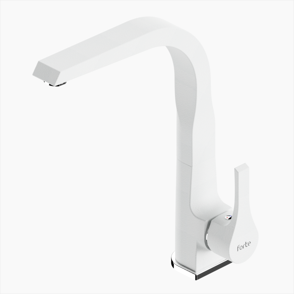 Μπαταρία Κουζίνας Ορειχάλκινη Forte  M 1504-WHT Ματ Λευκό