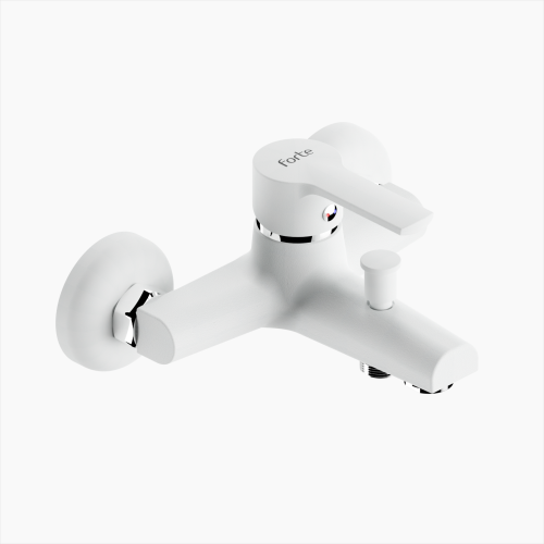 Μπαταρία Λουτρού Ορειχάλκινη Forte  M 1601-WHT Ματ Λευκό