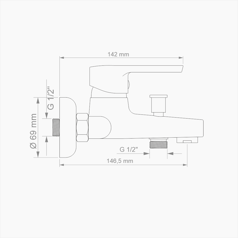 Μπαταρία Λουτρού Ορειχάλκινη Forte  M 1601-WHT Ματ Λευκό