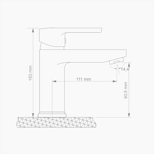 Μπαταρία Νιπτήρα Ορειχάλκινη Forte  M 1602-BLC Ματ Μαύρο