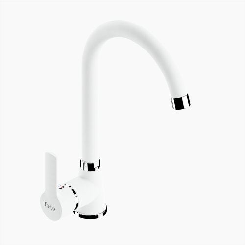 Μπαταρία Κουζίνας Ορειχάλκινη Forte  M 1604-WHT Ματ Λευκό