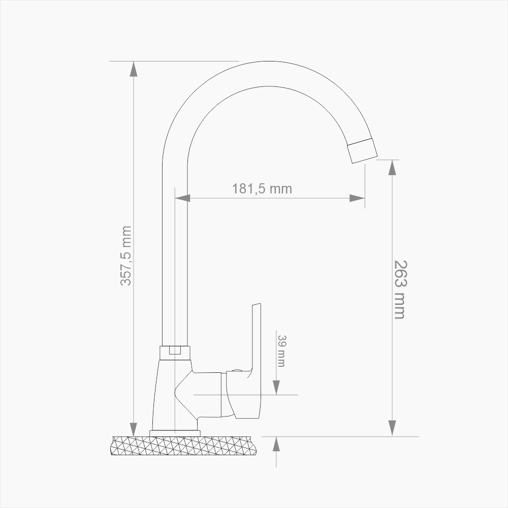 Μπαταρία Κουζίνας Ορειχάλκινη Forte  M 1604-CHR Χρώμιο