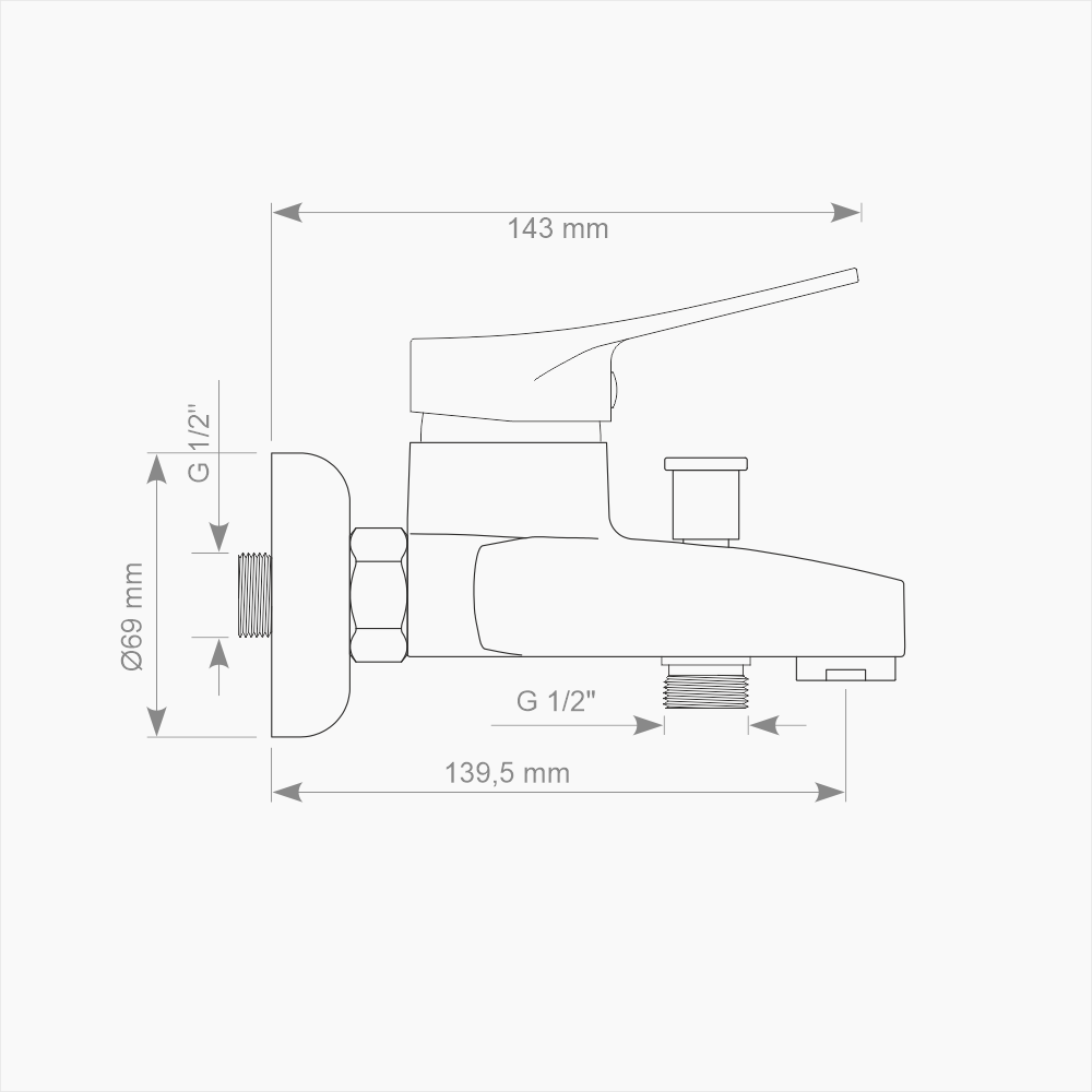 Μπαταρία Λουτρού Ορειχάλκινη Forte  M 1801-CHR Χρώμιο