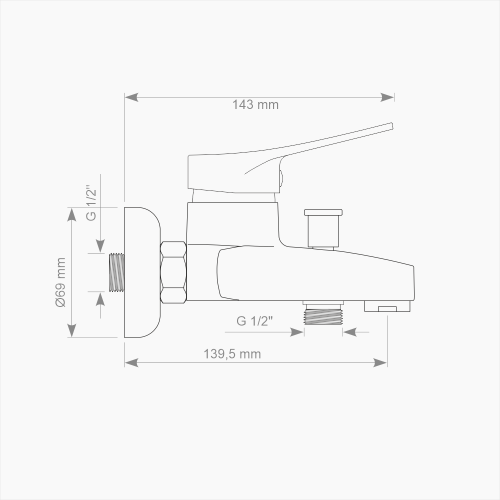 Μπαταρία Λουτρού Ορειχάλκινη Forte  M 1801-CHR Χρώμιο