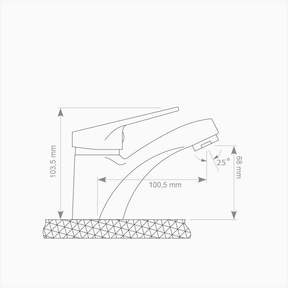 Μπαταρία Νιπτήρα Ορειχάλκινη Forte  M 1802-CHR Χρώμιο