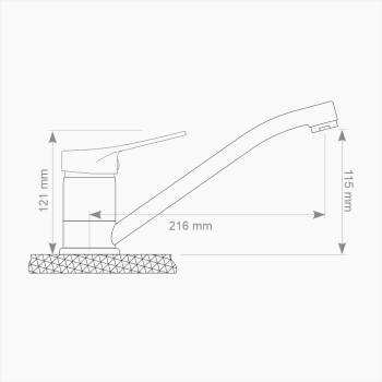 Μπαταρία Κουζίνας Ορειχάλκινη Forte  M 1806-CHR Χρώμιο