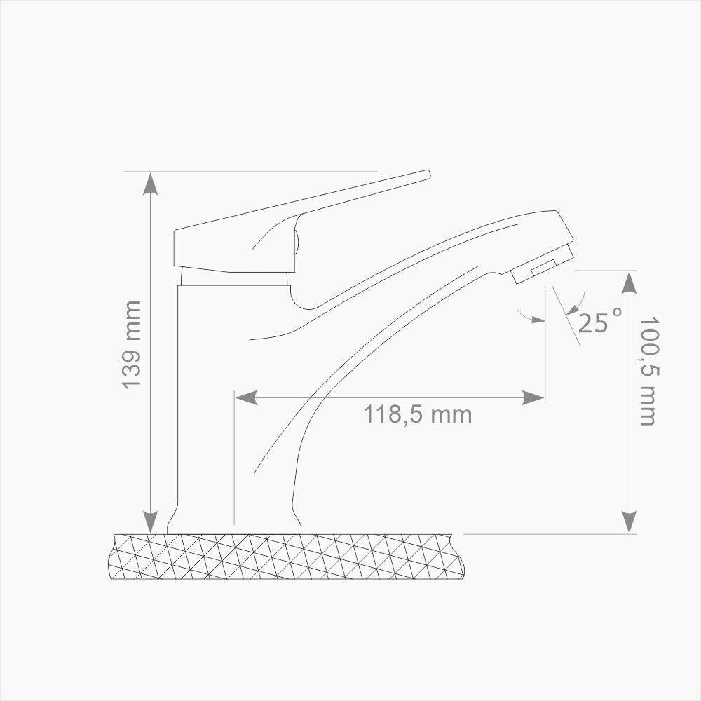 Μπαταρία Νιπτήρα Ορειχάλκινη Forte  M 1812-CHR Χρώμιο