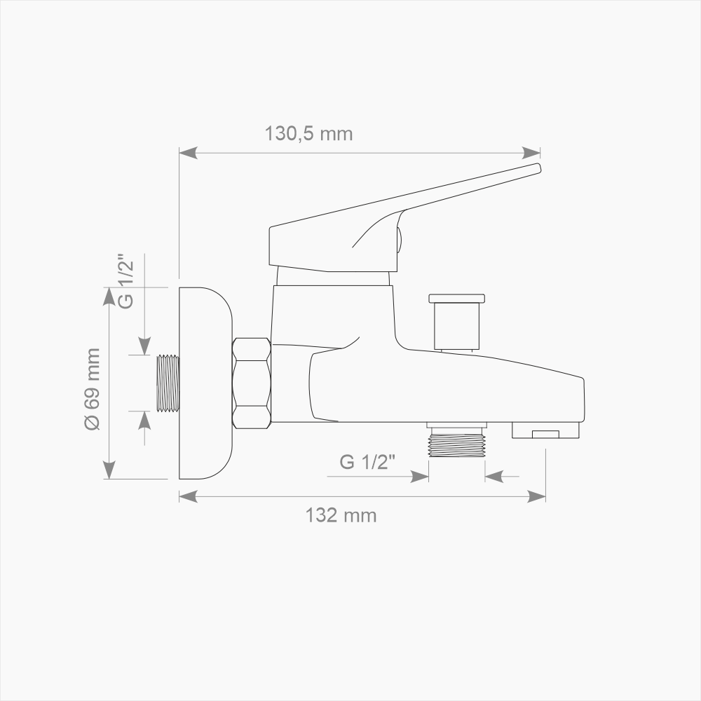 Μπαταρία Λουτρού Ορειχάλκινη Forte  M 1901-CHR Χρώμιο