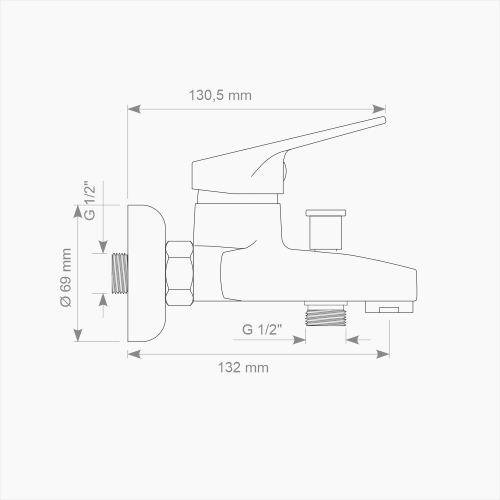 Μπαταρία Λουτρού Ορειχάλκινη Forte  M 1901-CHR Χρώμιο
